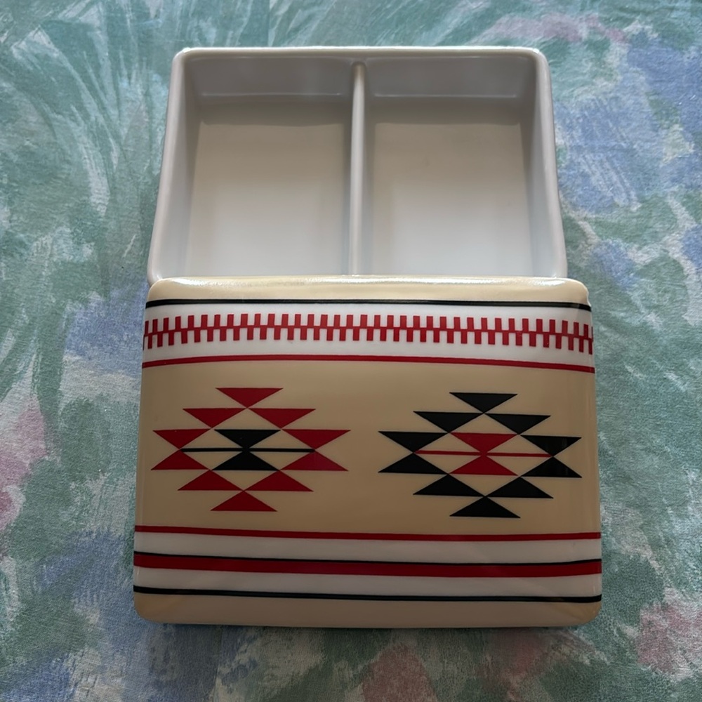 Southwest Design Ceramic Dual Deck Card Holder Japan